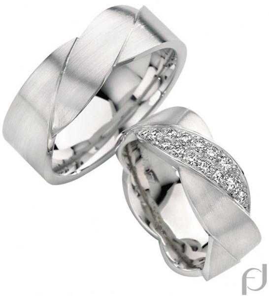 Trauringe Weissgold von Furrer Jacot 71-82920 + 71-27920